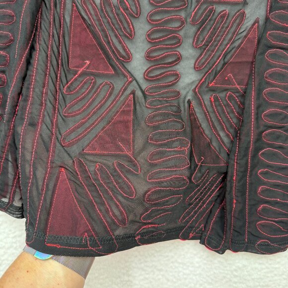 VTG Joseph Ribkoff Statement Jacket Black Red Geometric Abstract Bold 80s 90s XL - Picture 9 of 14